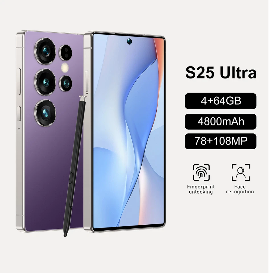 New S25 Ultra 5G Smartphone 5" Factory Unlocked Android Cellphones Dual SIM - Bild 2 von 4