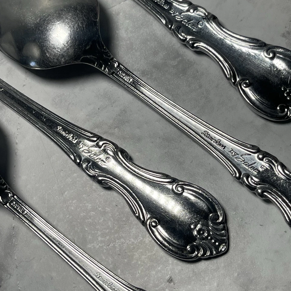 Salem Silversmith 3 Dessert Spoon 3 Soup Spoons Vintage Victorian Antique - Image 4 of 4
