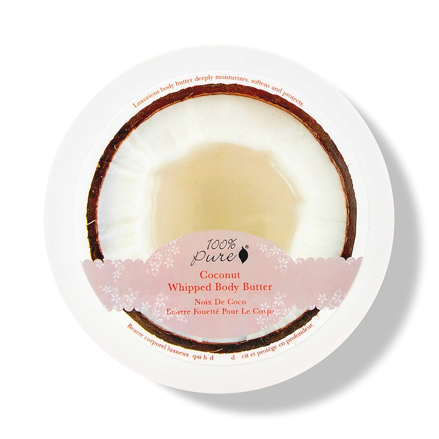 100% PURE Coconut Whipped Body Butter, Body Lotion for Dry S