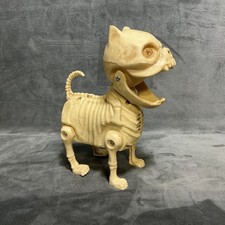 Animated Dog Skeleton Light Up Eyes, Barks Wags Tail, Halloween