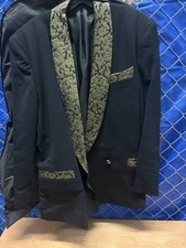 1990s Vintage Custom Black And Gold Suit Jack New Condition
