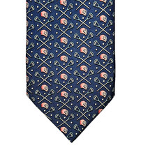 Vineyard Vines Necktie Tie Blue Pink White Lacrosse Theme Silk Hand Made in USA