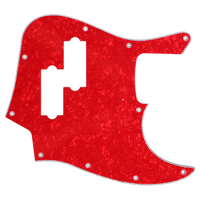 PVC 4 String Jazz Bass Pickguard PB Pickup Hole 4Ply Scratch Plate Red Pearl