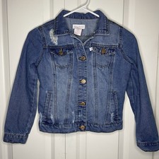 Tommy Bahama Size 8 Denim Jean Jacket Distressed Girls Medium Wash EUC Trendy
