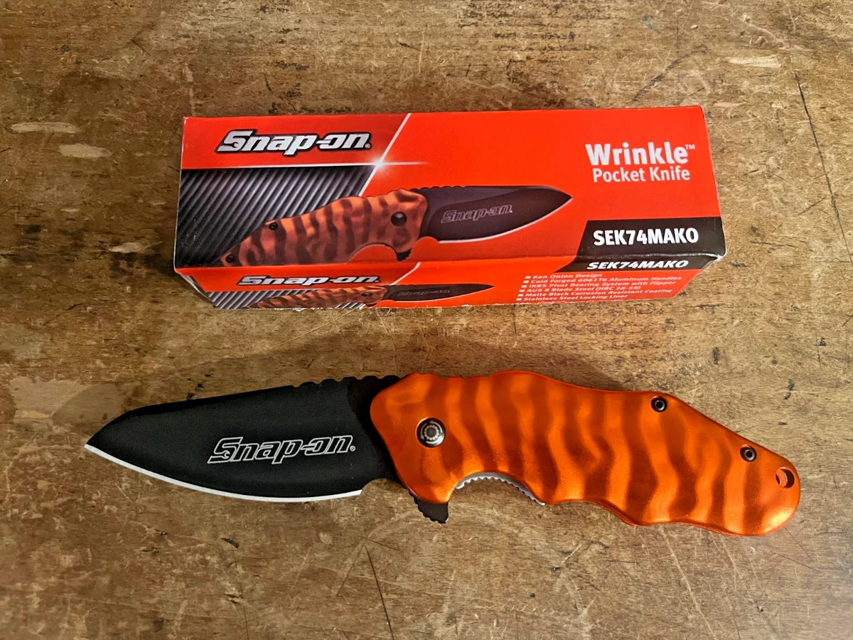 sakuma Orange Wrinkle Knife SNAP-ON CRKT KEN ONION 4.5 Closed SEK74MAKO