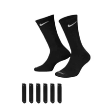 Nike Dri Fit Dry Cushioned Cotton Crew Socks 6 Pairs Medium Size Black