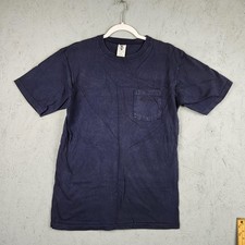 Vintage Columbia Shirt Mens Medium Navy Blue Pocket Embroidered Made In USA 90s