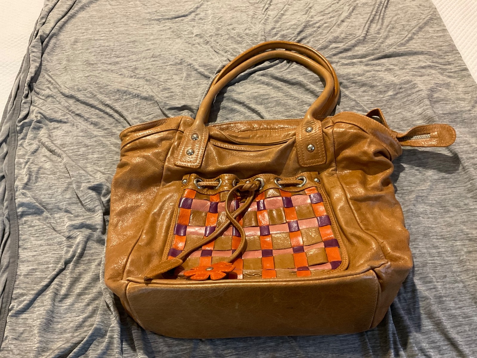 Sofia C. Light Camel Brown Leather Multi Color Sh… - image 1