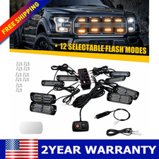 8x Led Emergency Strobe Light Bar Amber Truck Grille Hazard Warning Kit Durable 8x Led Emergency Strobe Light Bar Amber Truck Grille Hazard Warning Kit Durable