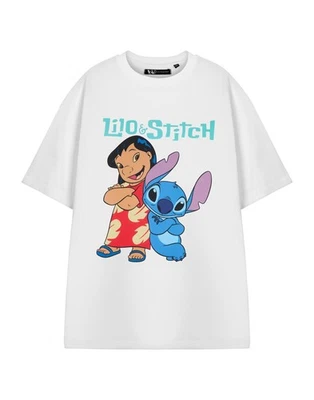 Disney Lilo & Stitch Blanc Character T-shirt à manches courtes Femme - Photo 1/4
