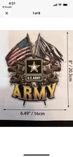 Lot Fo 2  Us Army Large 8x6 Double Flag Patriotic Decal Display With Pride