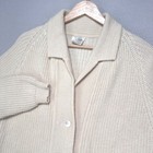 VTG Reine Norway Cardigan Sweater Womens L Cream 100% Wool Button Up Fisherman
