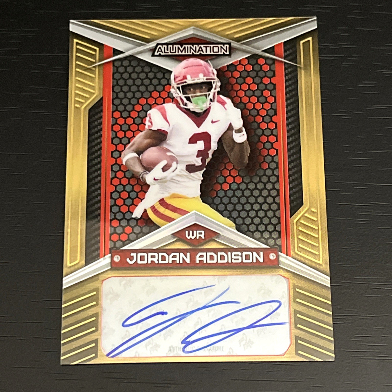 Jordan Addison Wild Card Alumination Draft Autographs #AB71 Crystal-Gold