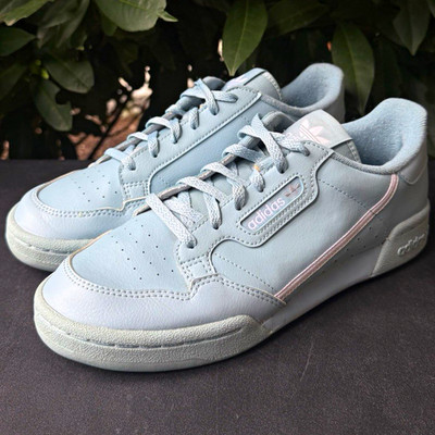 Adidas Continental 80 J Women s Sneakers Light Blue Leather Size 7 EE4358