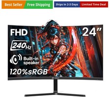 24  240Hz Gaming Monitor, Curved FHD 1920 x 1080P, Built-in Speakers, Support...