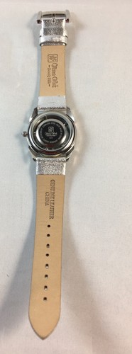 VICTORIA WIECK FLORAL Crystal Dial Metallic Silvertone Leather Strap Watch - Picture 4 of 10