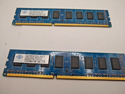 NANYA 2 GB (x2) 2RX8 PC3-8500U-7-10-B0 PC DESKTOP RAM MEMORY.