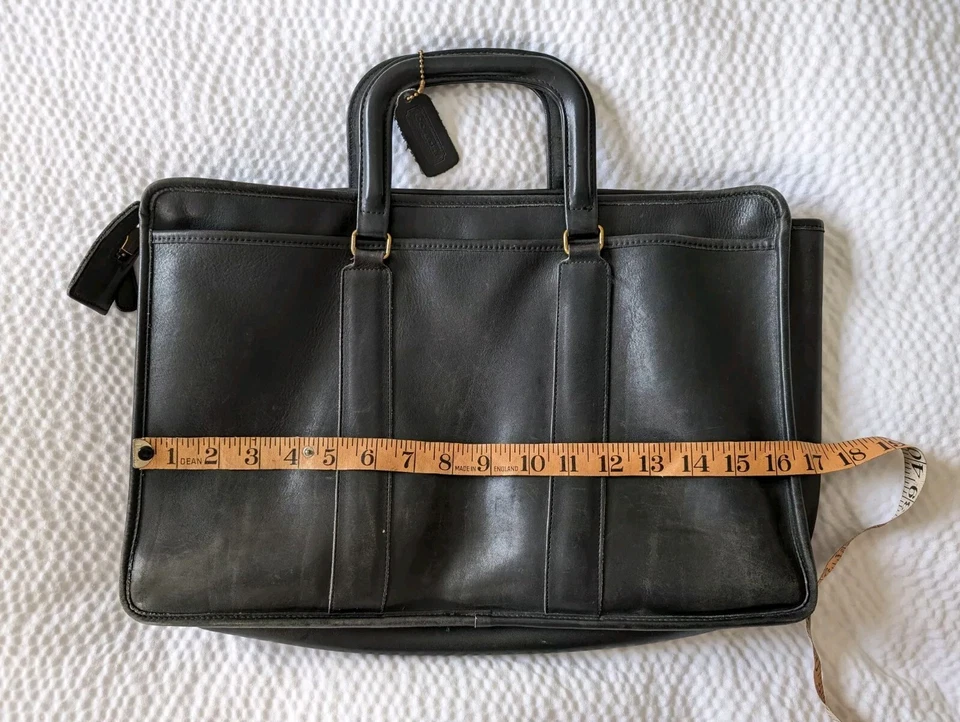 DE COLECCIÓN Bolso Coach Cuero Negro Portátil Maletín Grande Embajada Hecho en EE. UU. RARO Foto 4 de 4