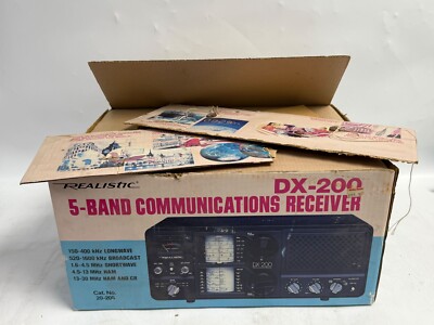 Vintage Realistic 5-Band Communications Receiver DX-200 Open box