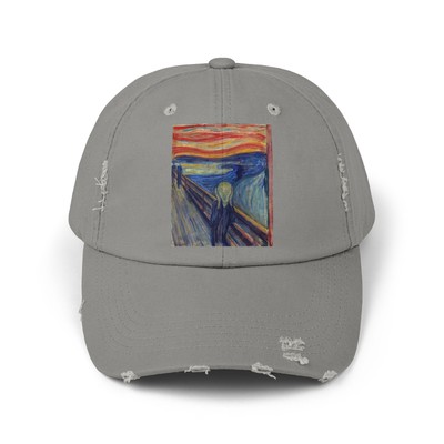 Edvard Munch The Scream Unisex Distressed Cap