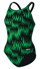 Size 26 Dolfin Womens Girls Max Green / Black Swimsuit
