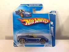 Hot Wheels C6 CORVETTE - 2010 SHORT INTL CARD #131 Faster Than Ever FTE - Blue
