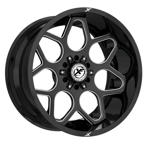 XF Offroad XF-233 20X10 5X127/5X139.7 -12mm Gloss Black Milled Red
