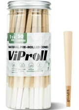 1-1/4 Rolling Papers Pre Rolled Cones | 50 Pack | Natural Pre Rolled
