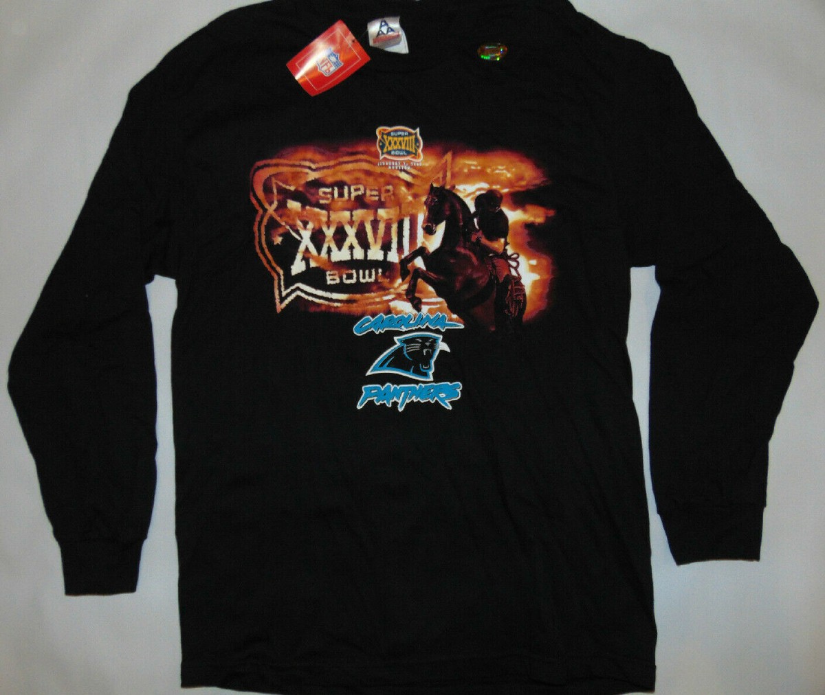 Carolina Panthers Long Sleeve Shirt NFL Football Large Black