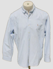 Polo Ralph Lauren Mens Sz XL Light Blue Striped Button Down Long Sleeve Pony