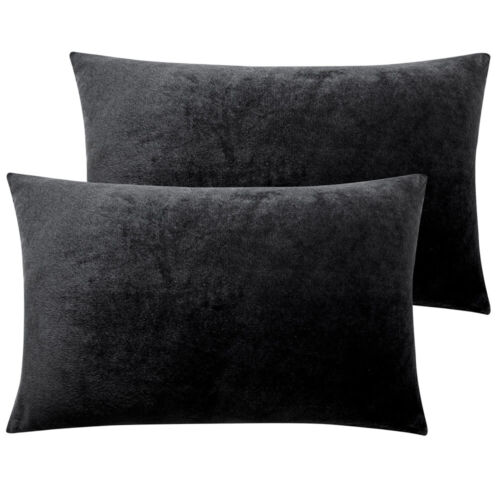 Velvet Throw Pillow Covers Set of 2 Sofa Home Decor Cushion Case Easy Care - Picture 13 of 64