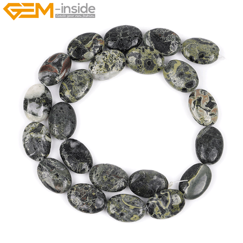 Green Oval Rhyolite Kambaba Beads Jasper Natural Gtone Beads For Jewelry Making - Picture 5 of 28