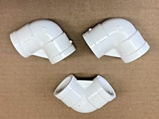 Lot Of 3 ~ 1" Threaded x Threaded PVC 90 Elbow SCH 40