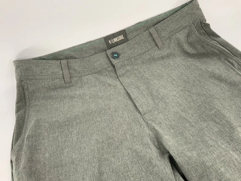 Pantalones de golf Linksoul Ashworth 36x34 (etiqueta 34) gris verde polialgodón YGI L2-310 Foto 3 de 4
