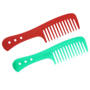 2x Plastic Shower Combs Wide Tooth Dry Wet Gently Detangles Thick