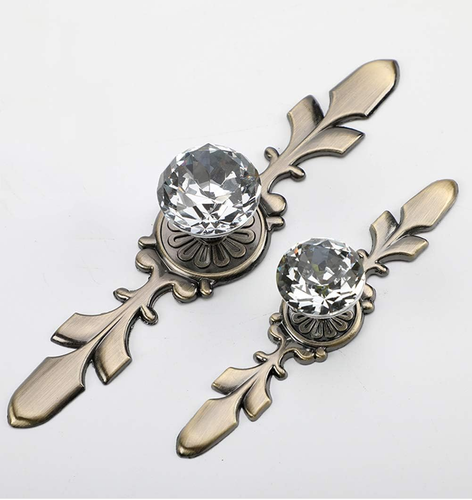Drawer Dresser Knobs Pull Handles - Crystal Glass Diamond Decorative Knobs wi...