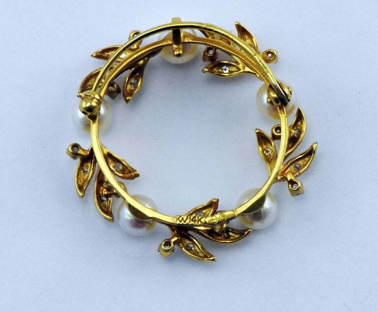 Vintage Kurt Wayne 14 Karat Yellow Gold Pearl Dia… - image 2
