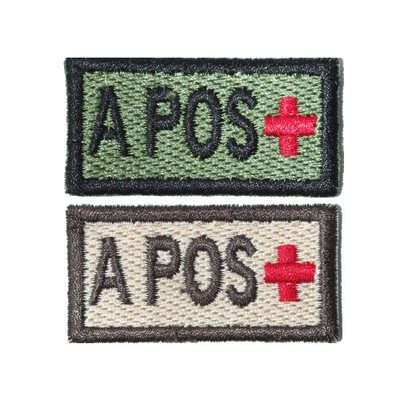 A+ A Pos selbstklebendes Blutpflaster in Olive und Hellbraun 1x2 Zoll