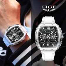 Men's Diver Watch Quartz Date Luminous Big Dial Sport Wristwatch 5ATM Waterproof