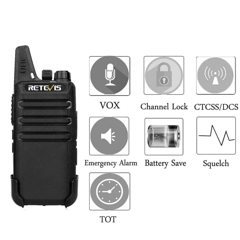 Retevis RT622 Walkie Talkie Mini PMR446 Professionelles 2-Wege-Radio VOX Squelch - Bild 2 von 4