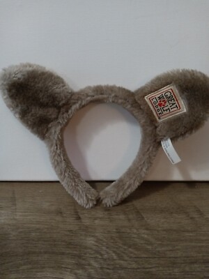  Lot of 3 Great Wolf Lodge Wolf Ears Headband GC white tan brown plush 