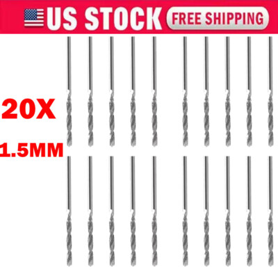 20x 1.5MM Diamond Coated Tipped Twist Drill Bit For Glass Jewelry Stone Tile NEW