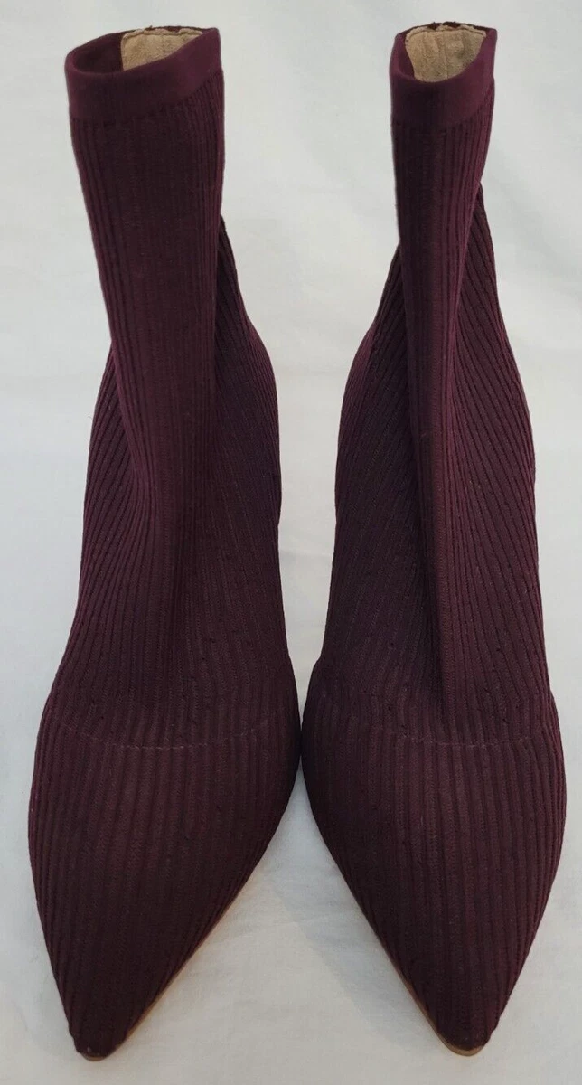 Burgundy sock booties cheap