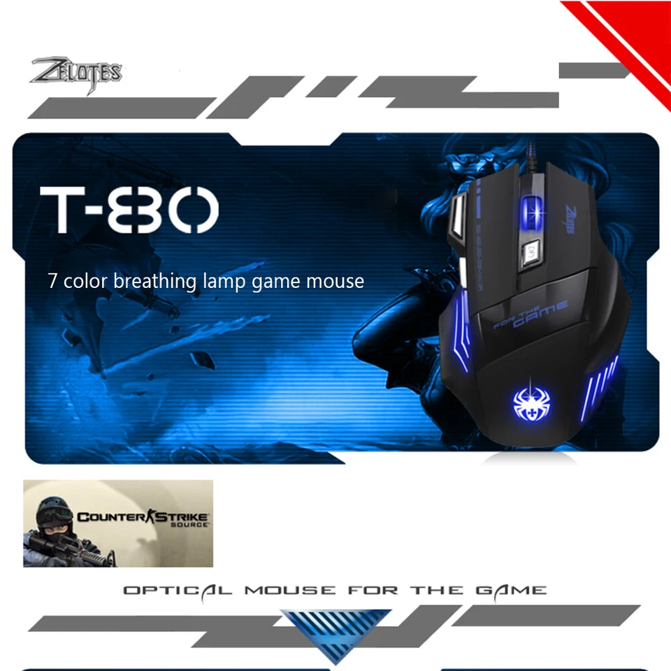 ZELOTES Gaming Mouse 7200 DPI Backlight LED Optical 7 Buttons for Pro Gamer B2G3 - Image 2 of 4