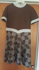Vintage Kay Windsor brown poly dress a line 