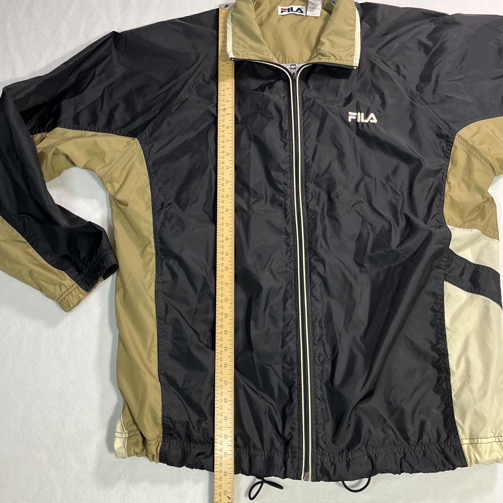 Giacca a vento FILA adulto X Large nero oro full zip retrò casual atletica