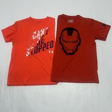 Under Armour Boys Graphic Heatgear T-Shirts Lot Of Two Size YMD