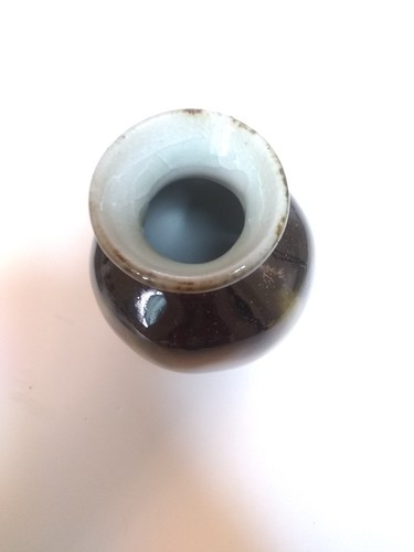 Vintage Ceramic Pottery Vase Drip Glaze Retro Boho Mid-Century Modern 6" tall - Picture 5 of 8