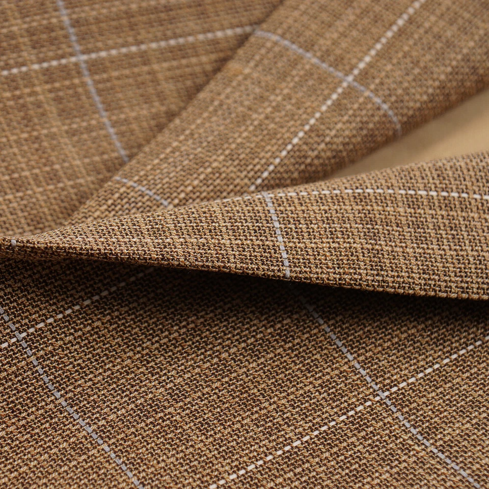 Abrigo deportivo de lana tejido a cuadros marrón cacao D'avenza 44L nuevo con etiquetas $2995 Foto 2 de 4