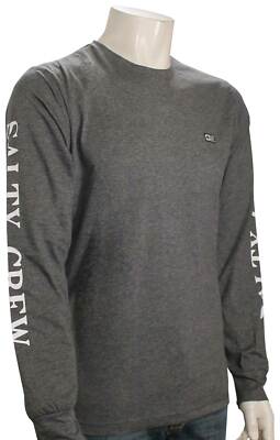 Salty Crew Deckhand LS Tech T-Shirt - Charcoal - New